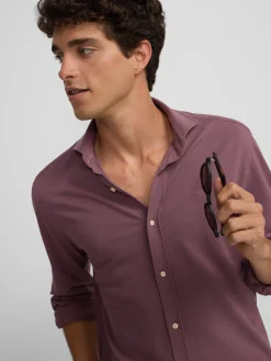 Camisa sport micropique comfort burdeos