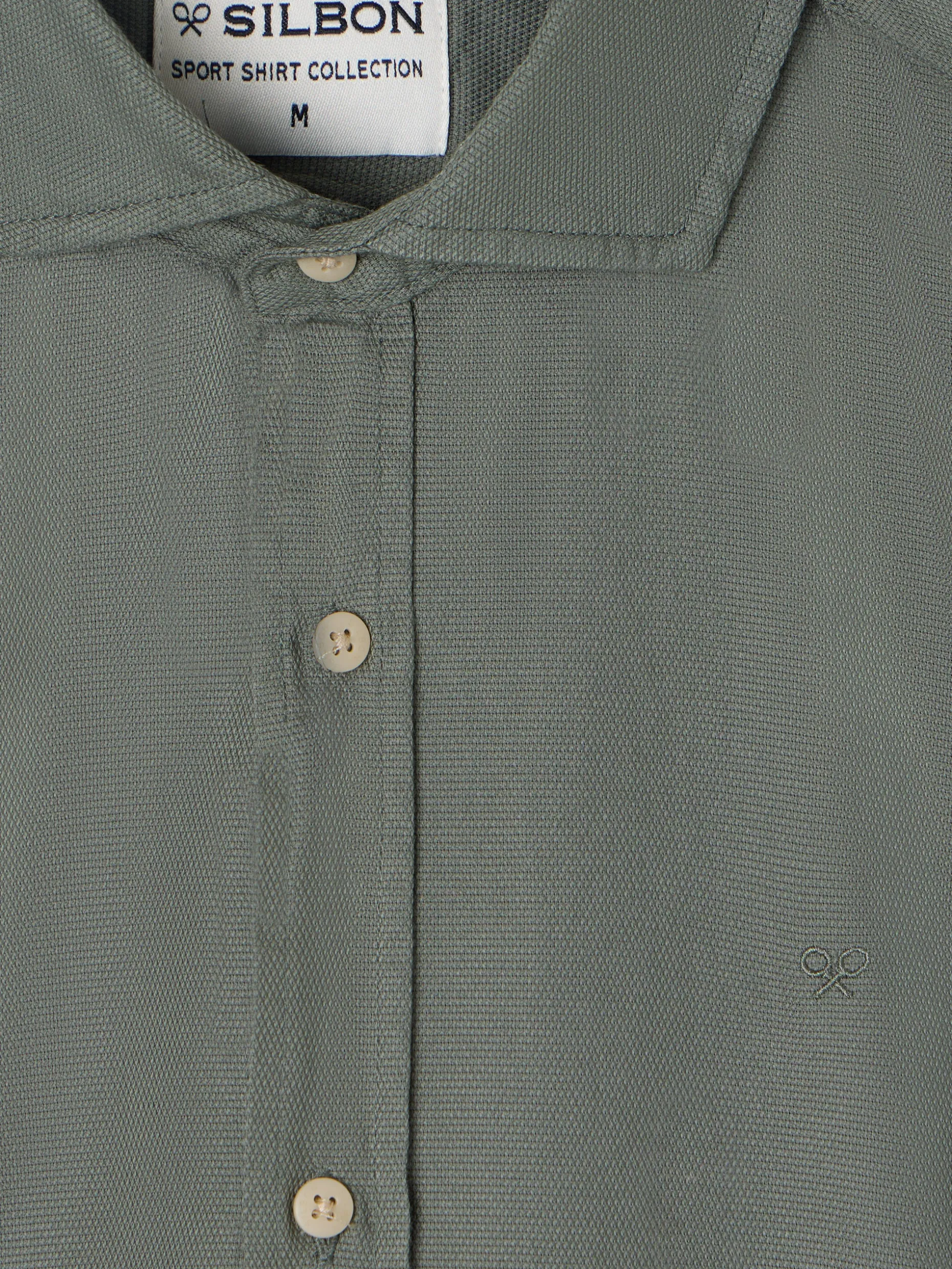 Camisa sport miniestructura verde oscuro