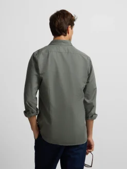 Camisa sport miniestructura verde oscuro