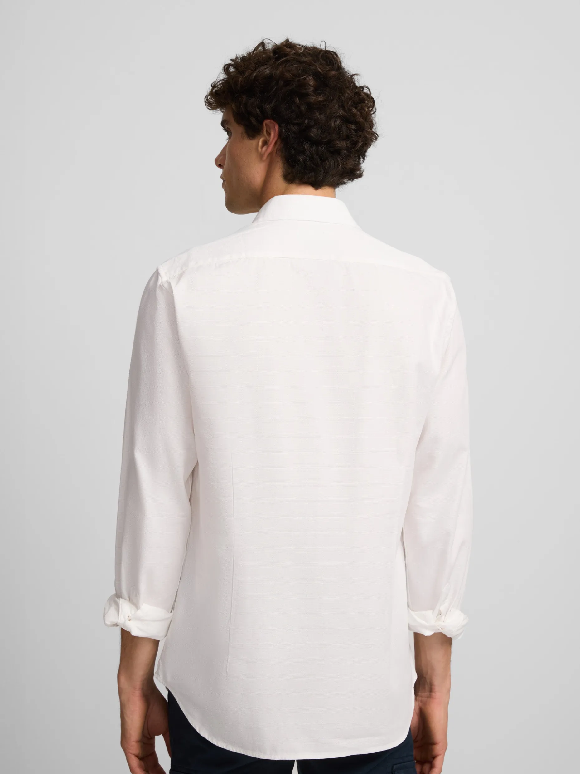 Camisa sport miniestructura blanca