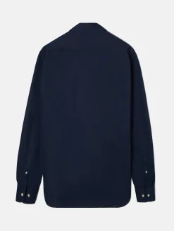 Camisa sport miniestructura azul marino