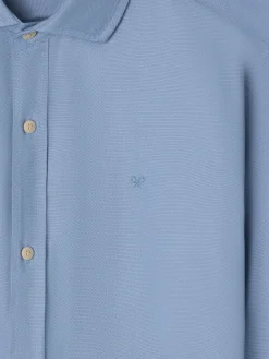 Camisa sport miniestructura azul