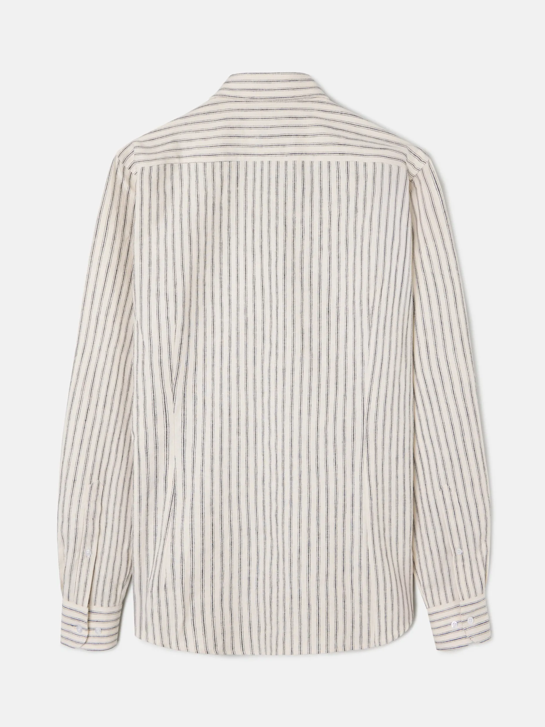 Camisa sport minilogo rayas verticales beige