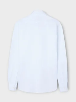 Camisa sport oxford blanca raya fina celeste