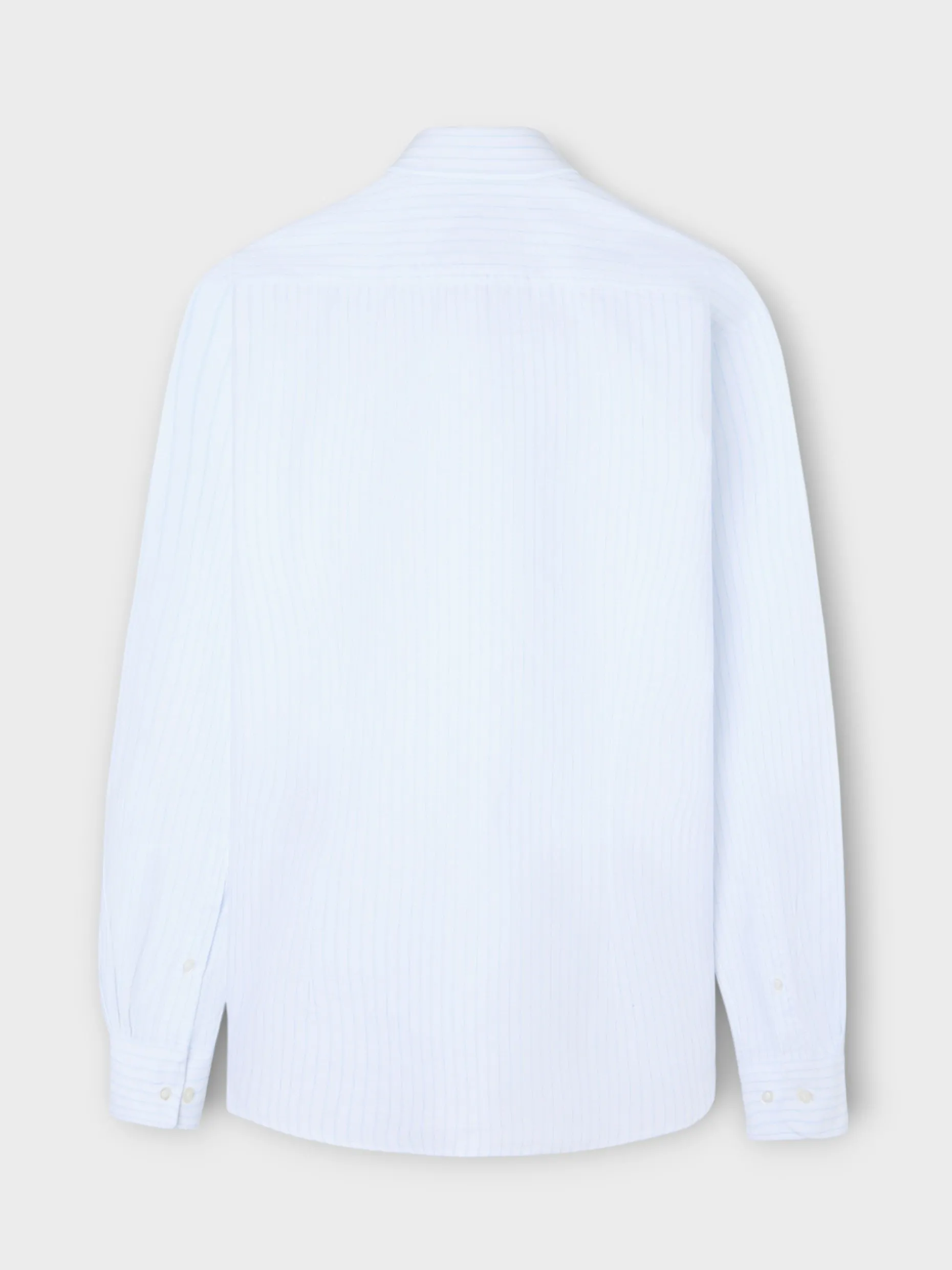 Camisa sport oxford blanca raya fina celeste