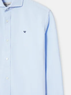 Camisa sport oxford cutaway celeste
