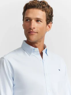 Camisa sport oxford cutaway celeste
