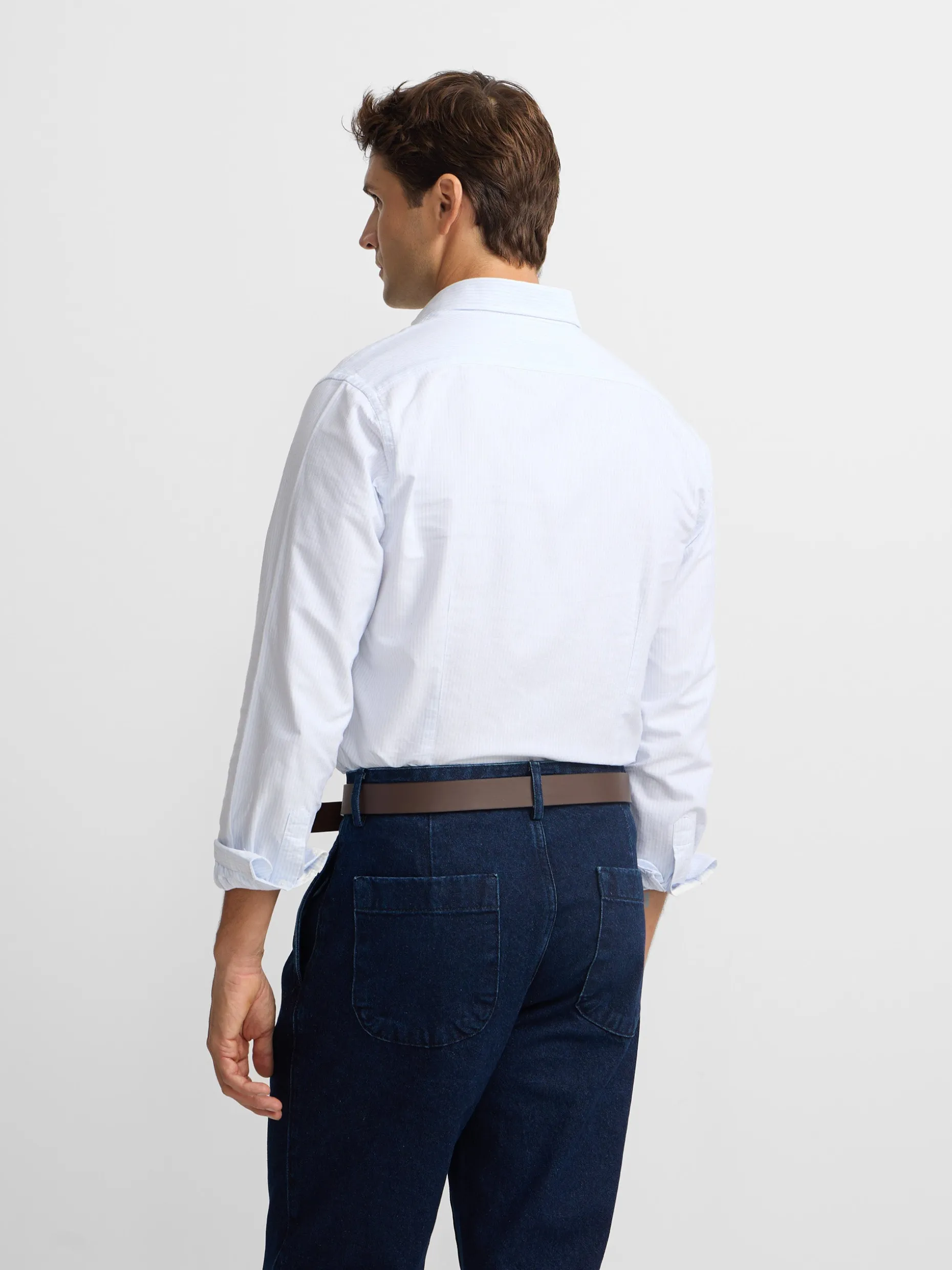 Camisa sport oxford cutaway raya celeste