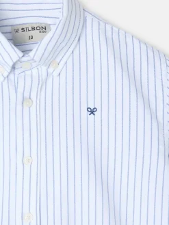 Camisa sport oxford kids blanca raya fina navy