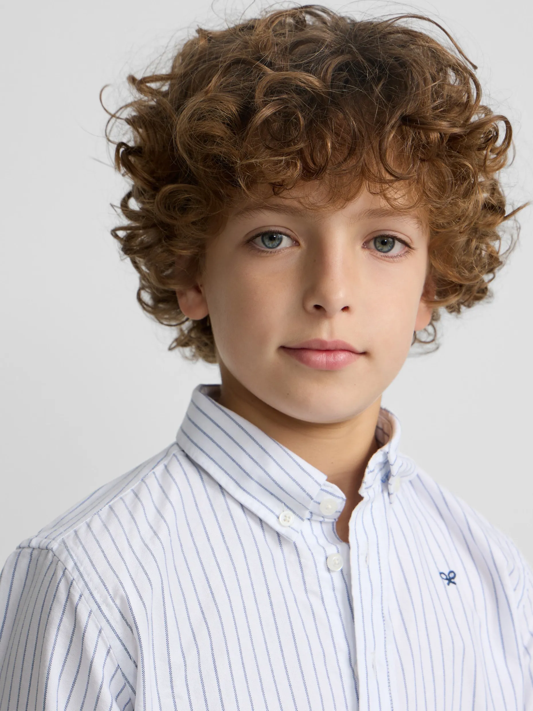 Camisa sport oxford kids blanca raya fina navy