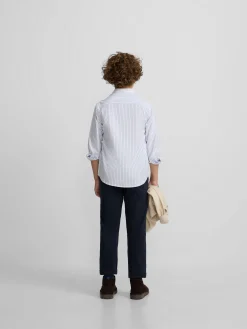 Camisa sport oxford kids blanca raya fina navy