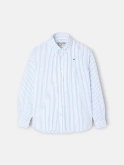 Camisa sport oxford kids blanca raya fina navy
