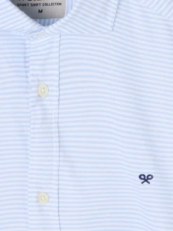 Camisa sport oxford rayas horizontales celeste