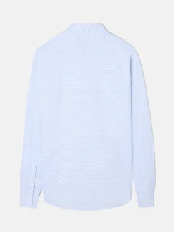 Camisa sport oxford rayas horizontales celeste