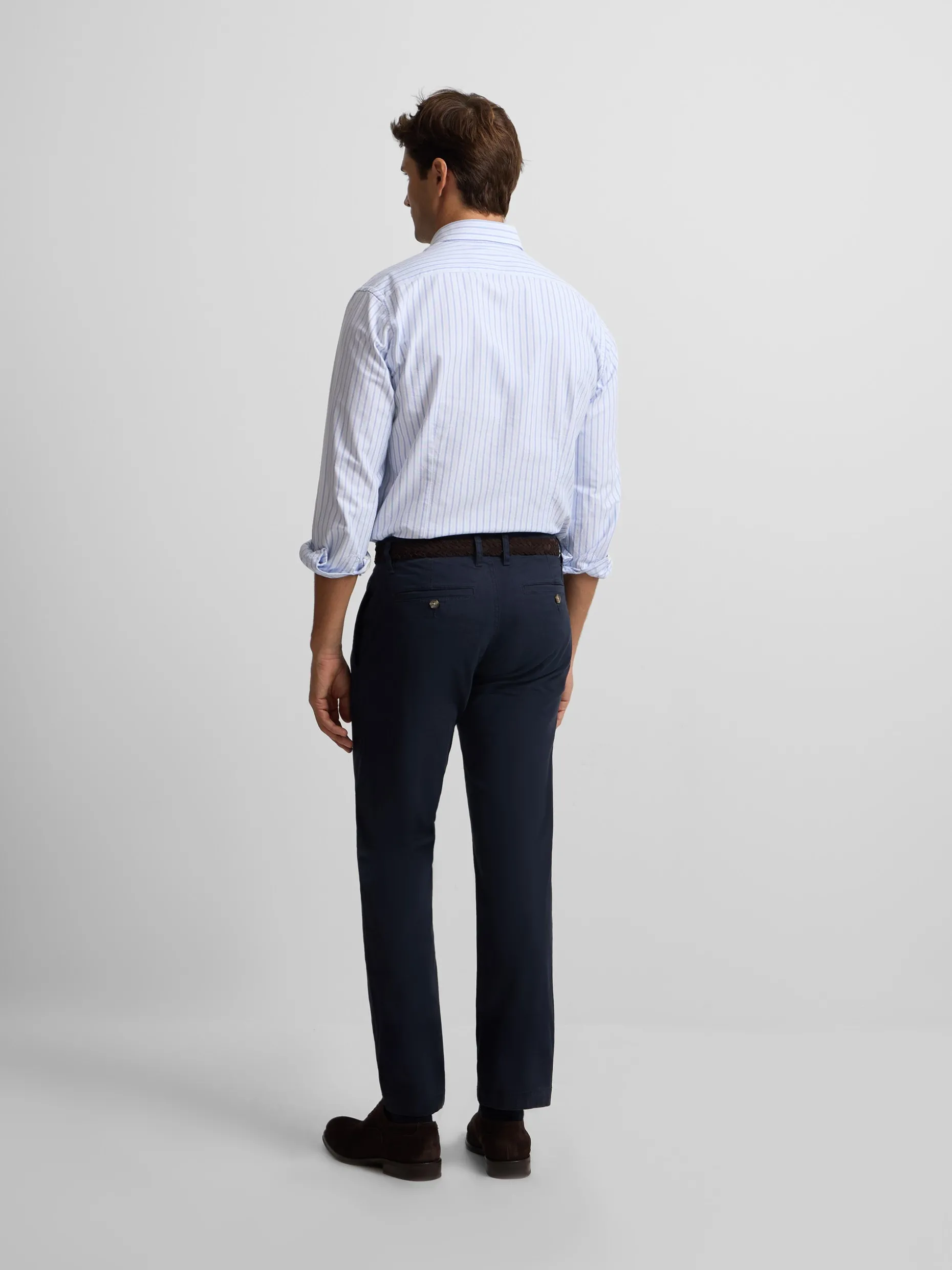 Camisa sport oxford rayas azul navy