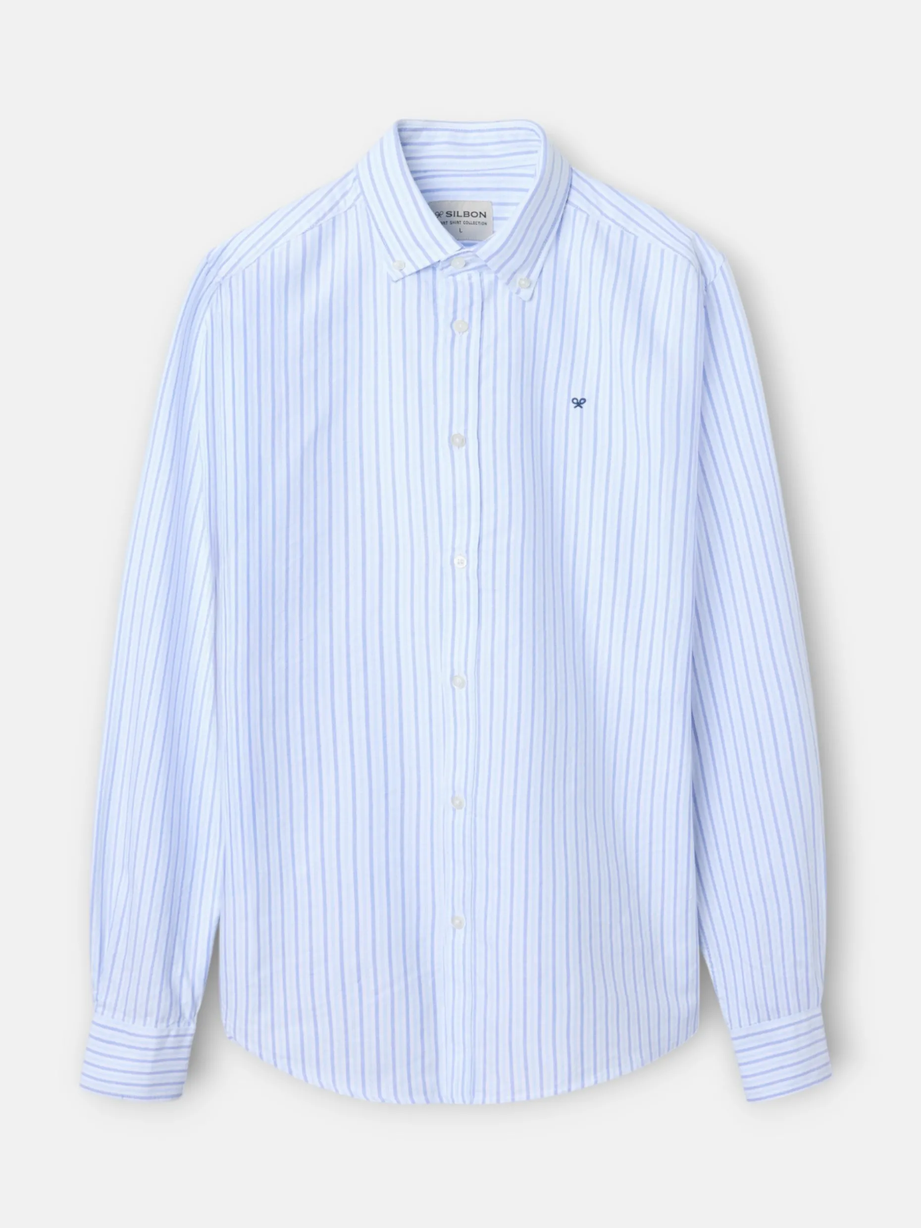 Camisa sport oxford rayas azul navy