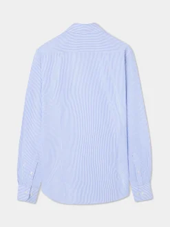Camisa sport oxford rayas azul medio