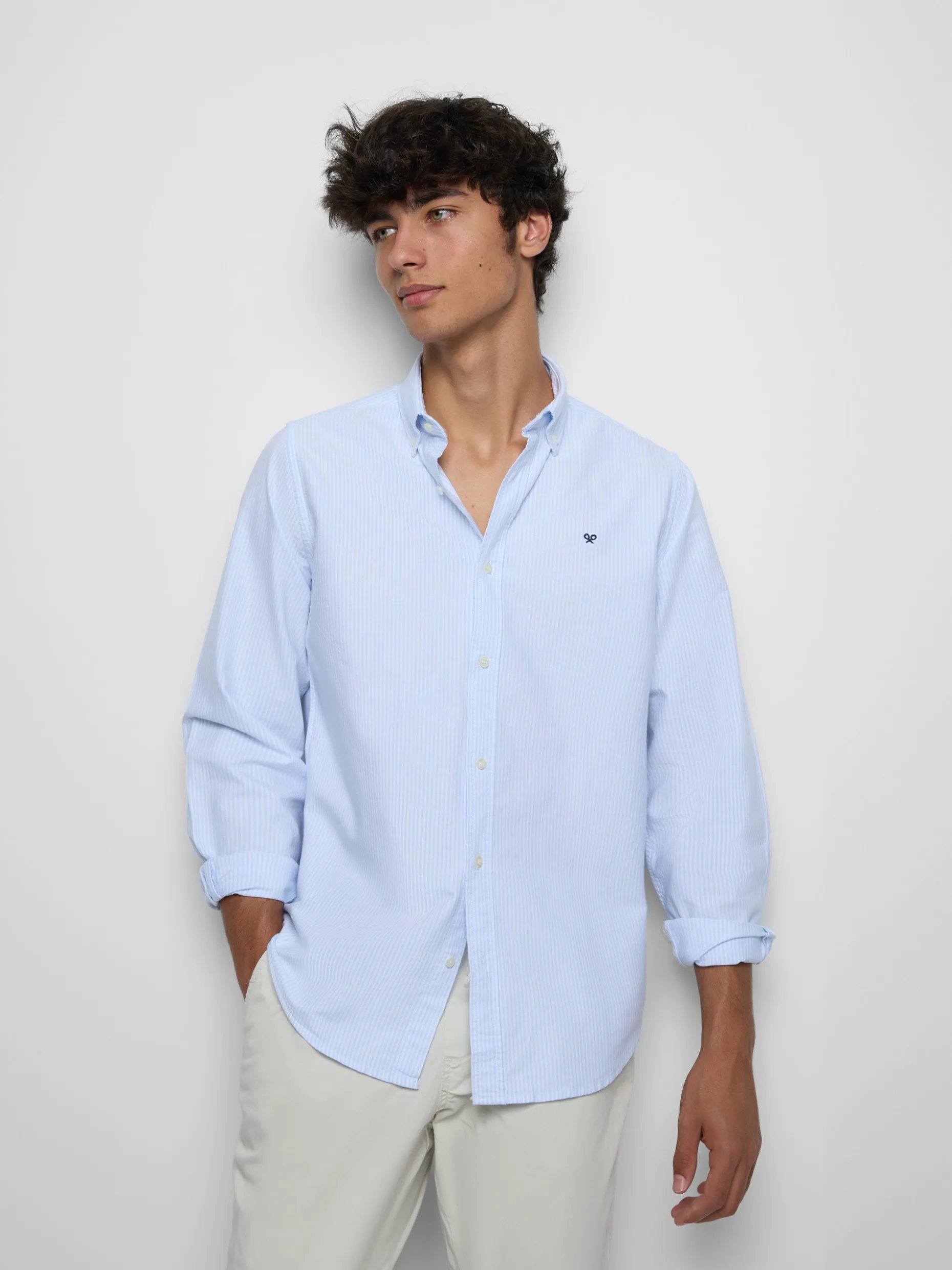 Camisa sport oxford regular fit raya celeste
