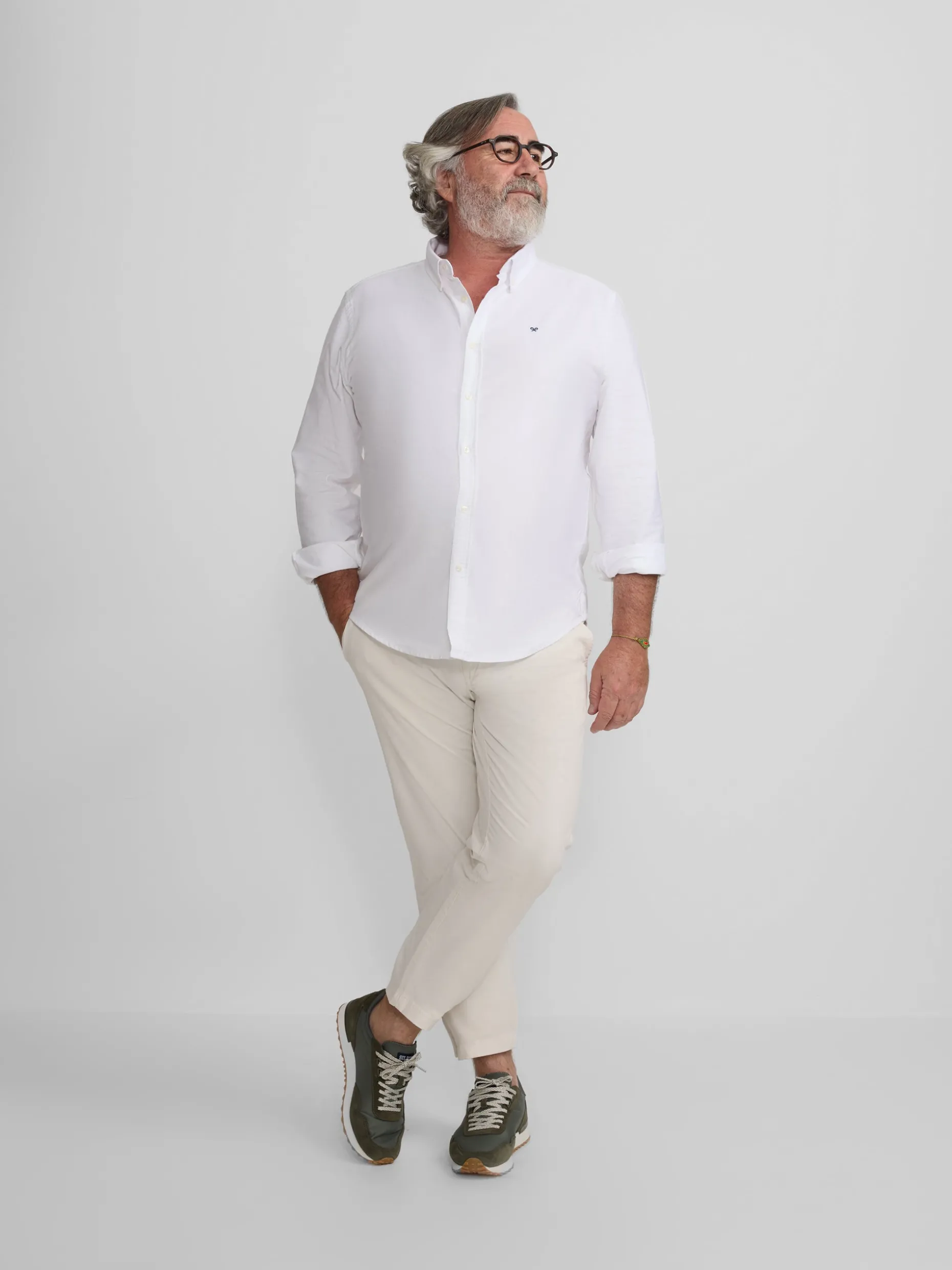 Camisa sport oxford regular fit blanca