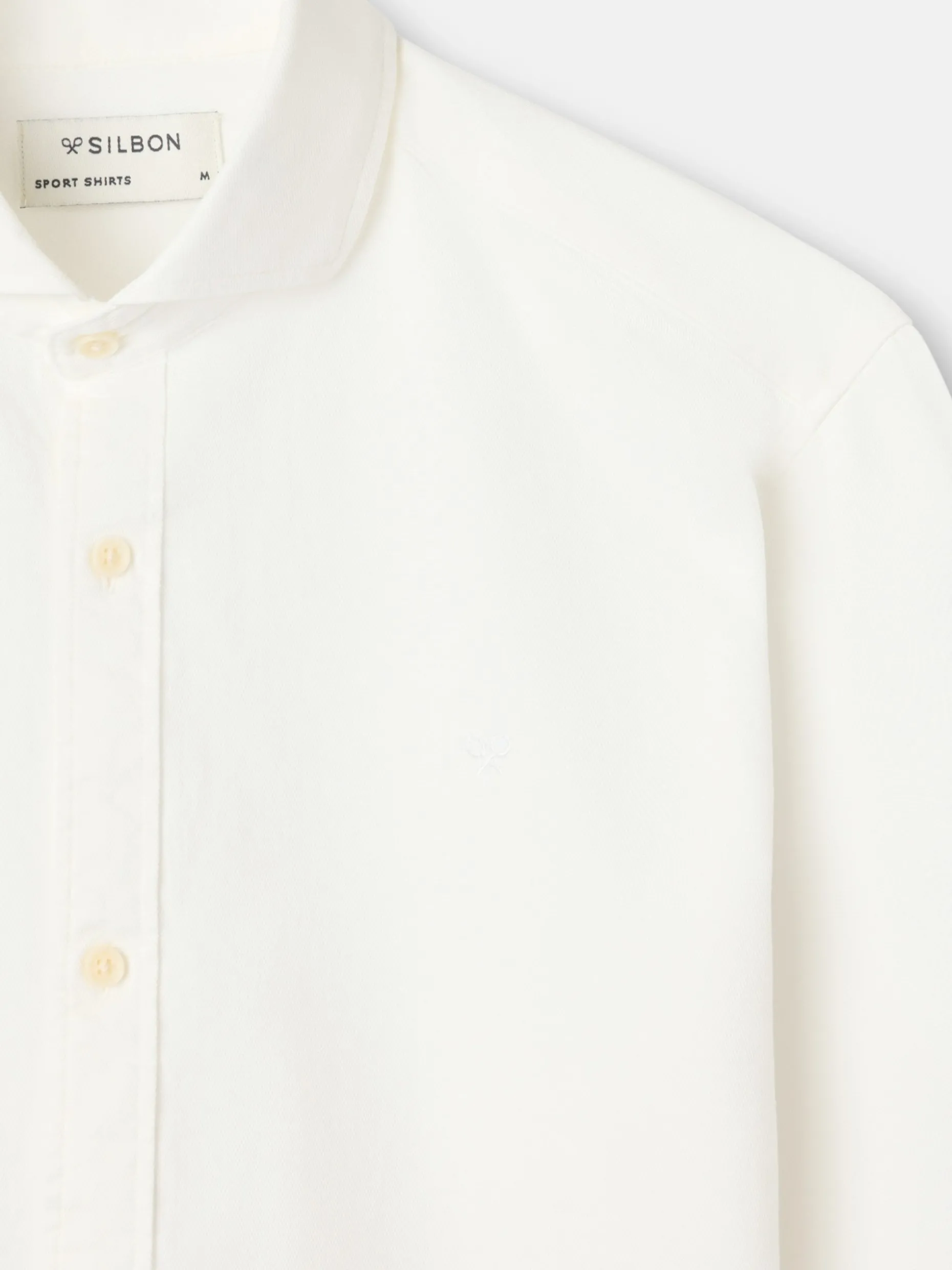 Camisa sport raqueta estructura blanco