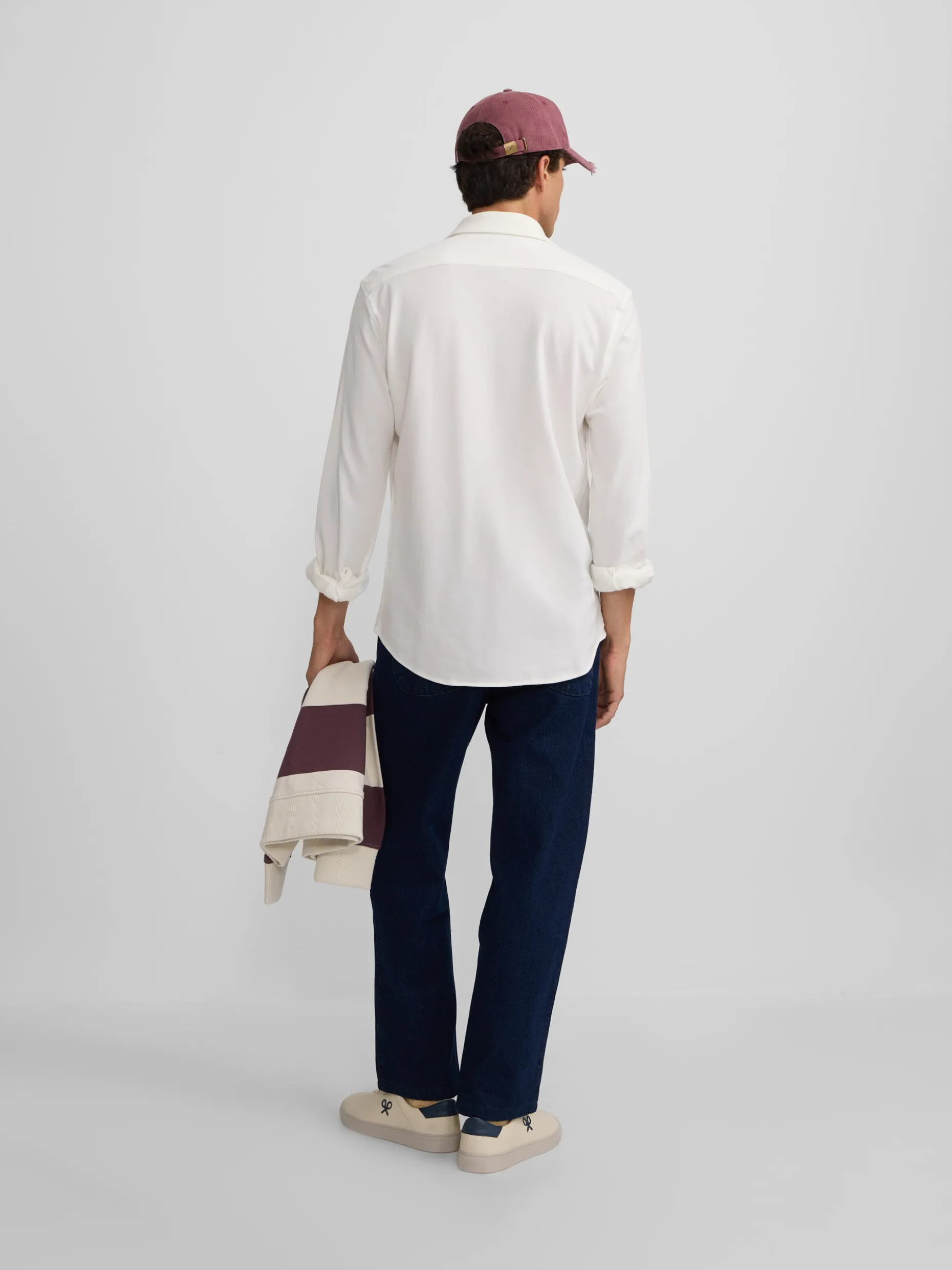 Camisa sport raqueta estructura blanco