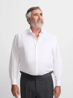 Camisa vestir blanca puño simple easy iron