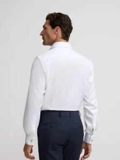 Camisa vestir blanca puño doble easy iron