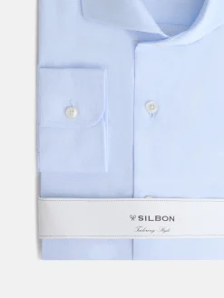Camisa vestir celeste clara estructura