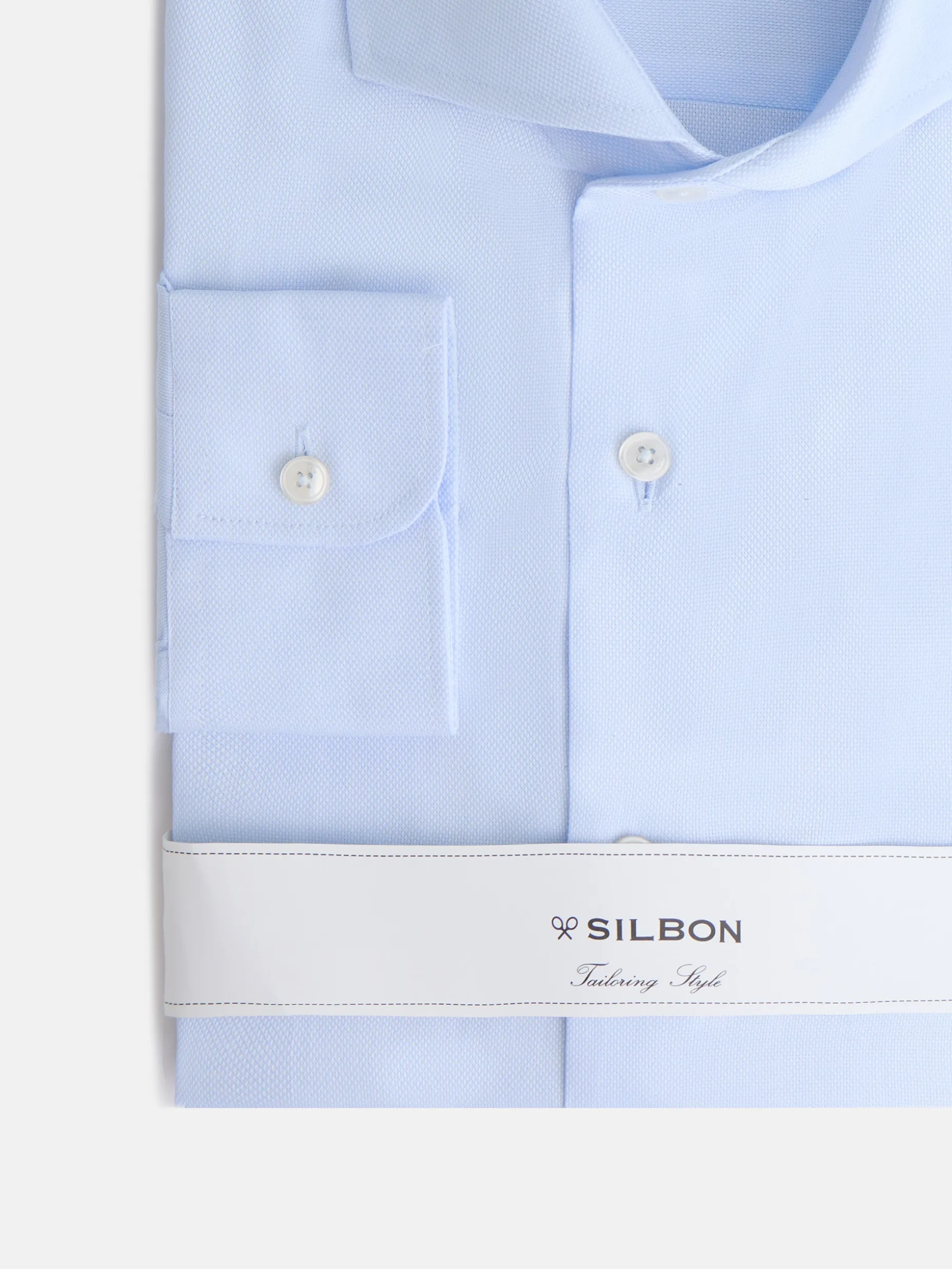 Camisa vestir celeste clara estructura