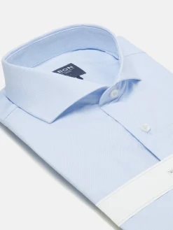 Camisa vestir celeste clara estructura