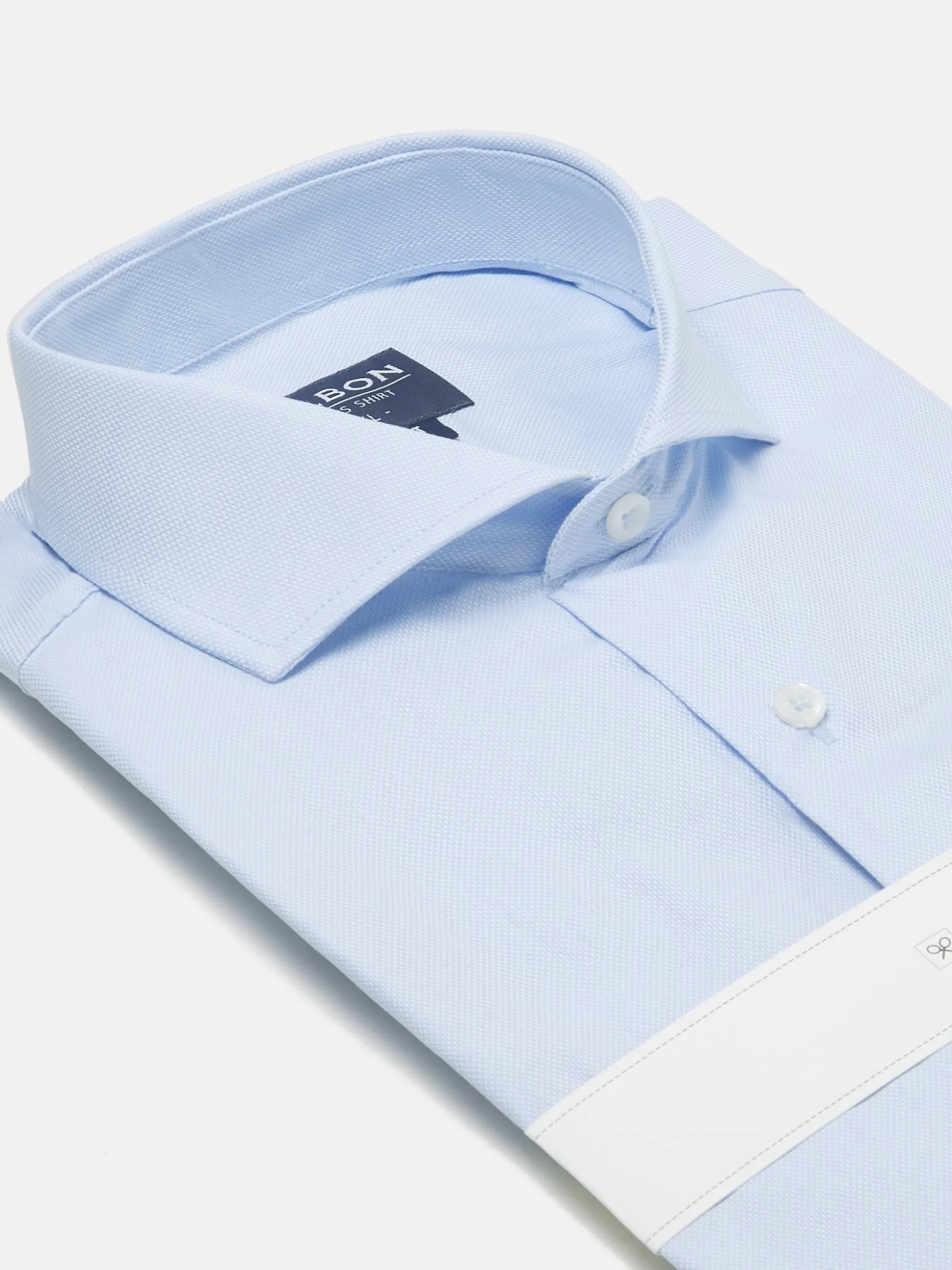 Camisa vestir celeste clara estructura
