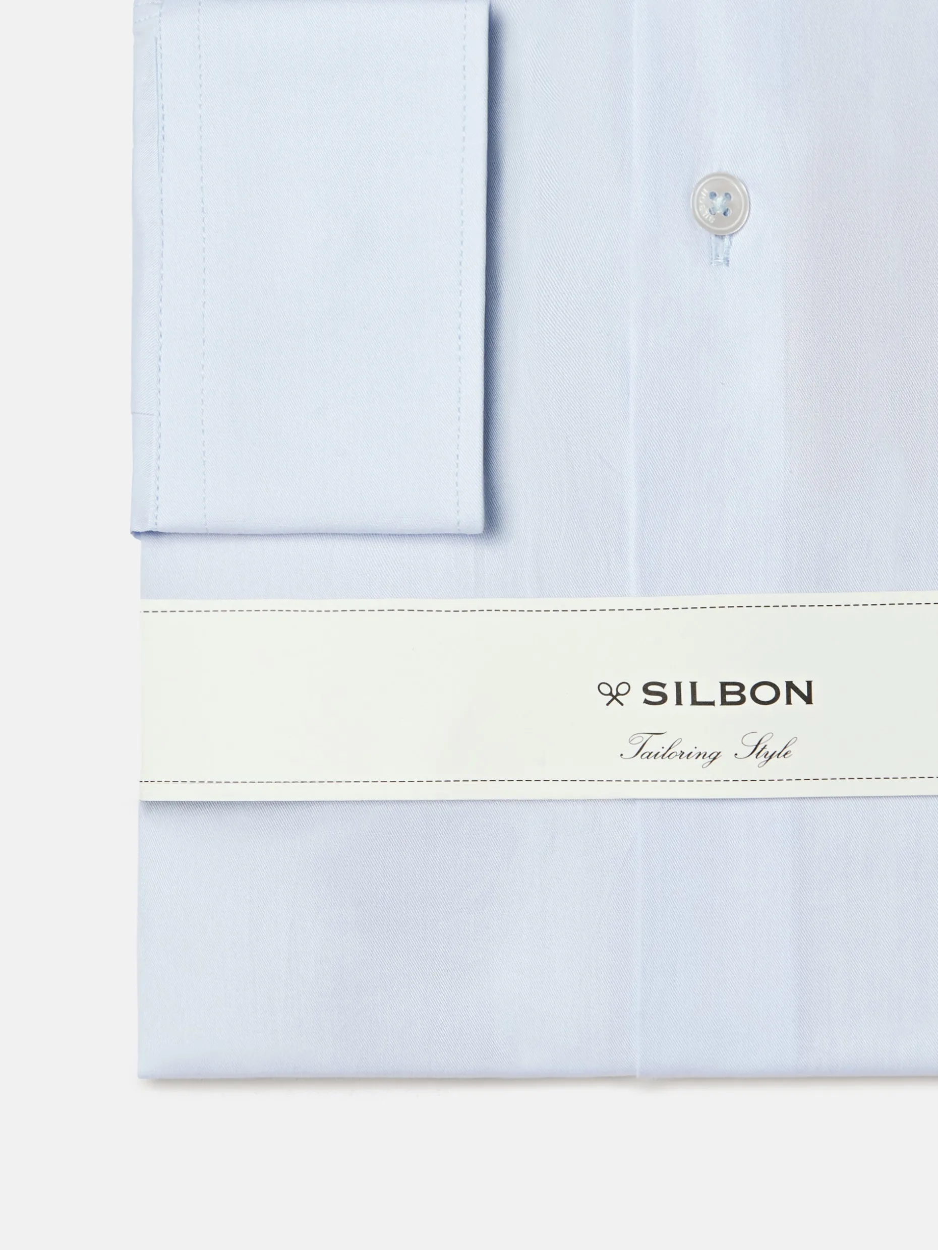 Camisa vestir celeste clara puño simple
