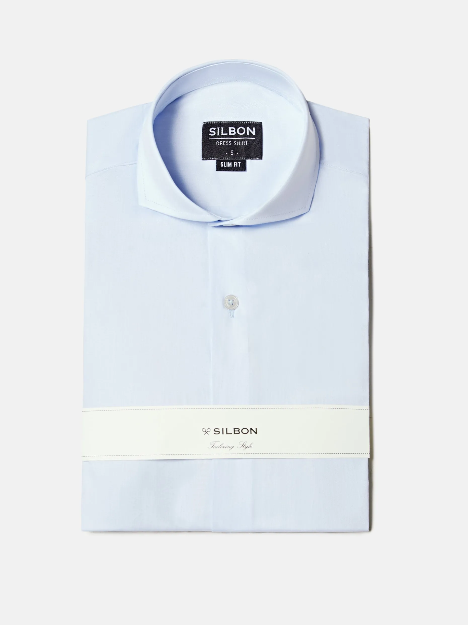 Camisa vestir celeste clara puño simple