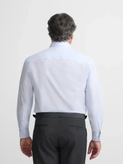 Camisa vestir celeste clara puño simple