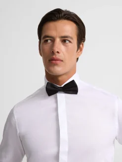 Camisa vestir cuello esmoquin blanca