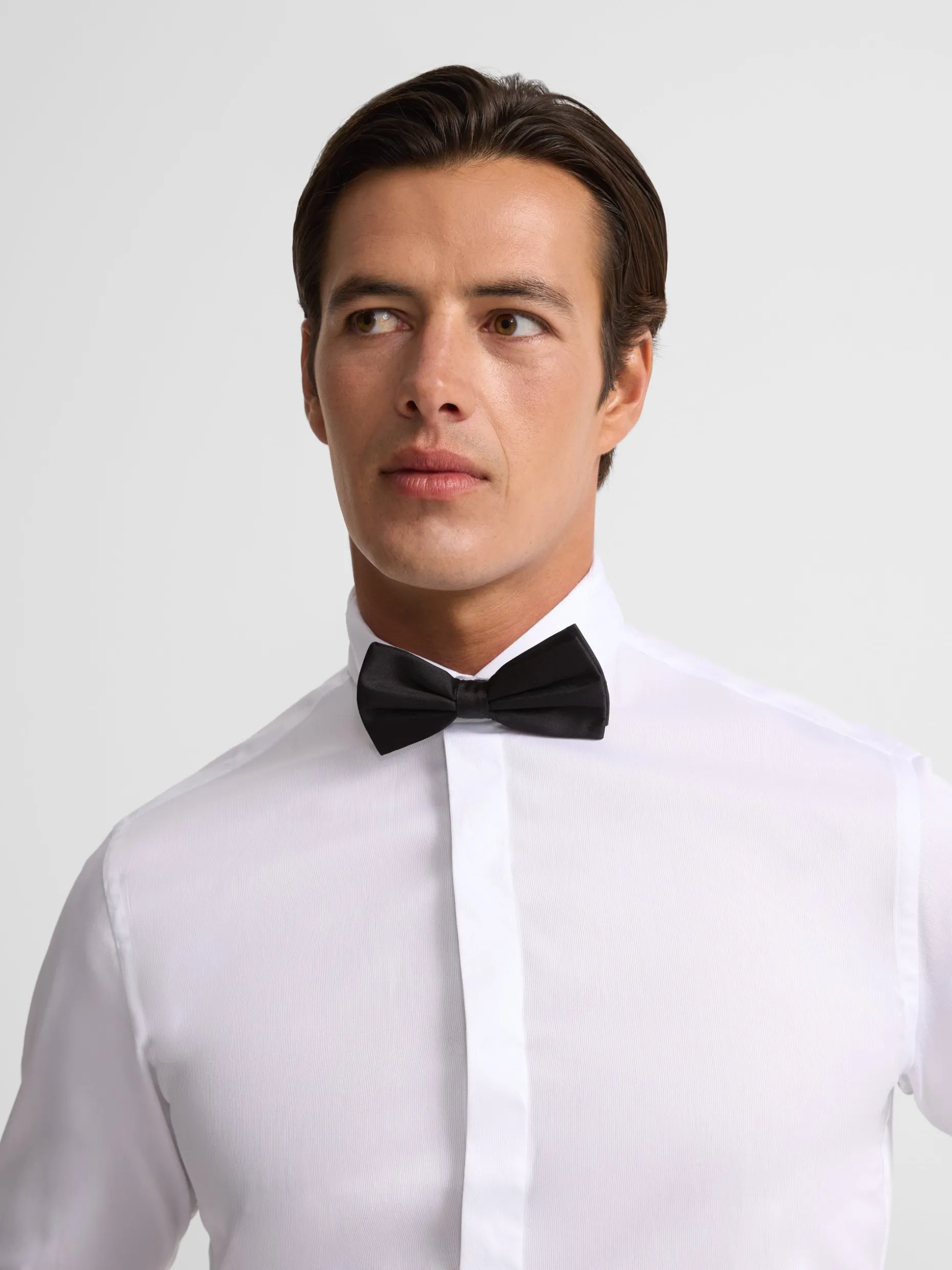 Camisa vestir cuello esmoquin blanca