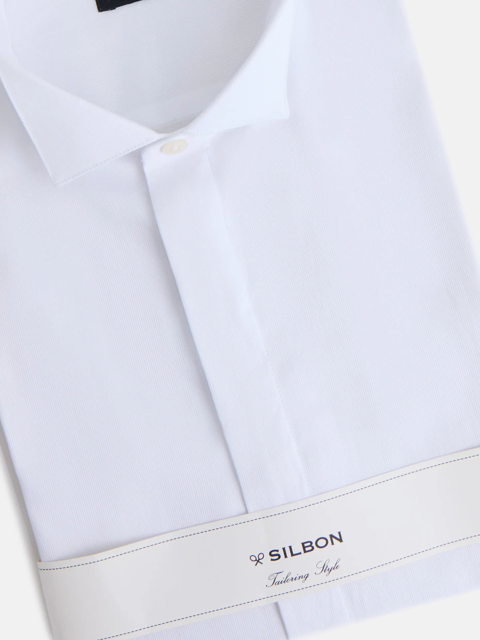 Camisa vestir cuello esmoquin blanca