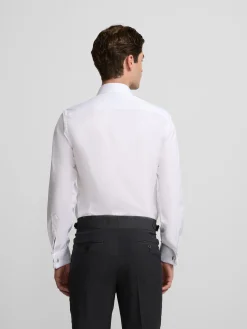 Camisa vestir easy iron puño doble blanca