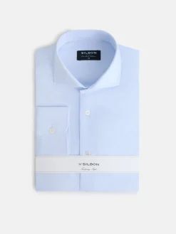 Camisa vestir estructura celeste clara