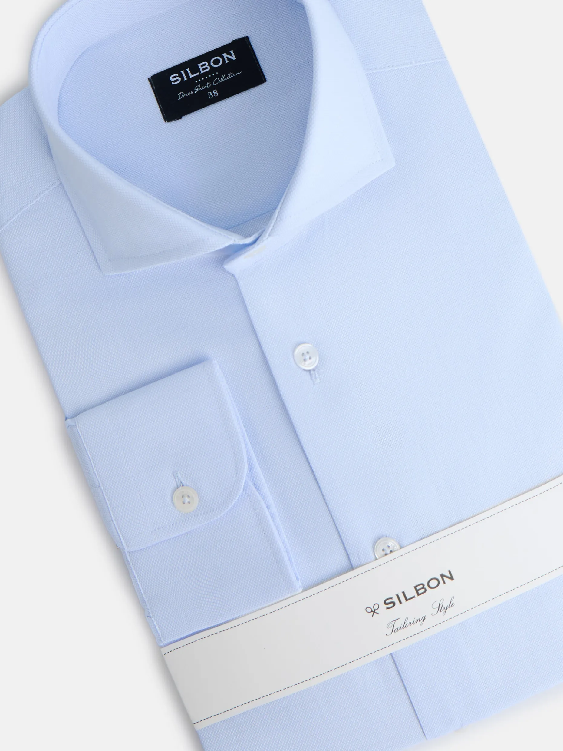 Camisa vestir estructura celeste clara