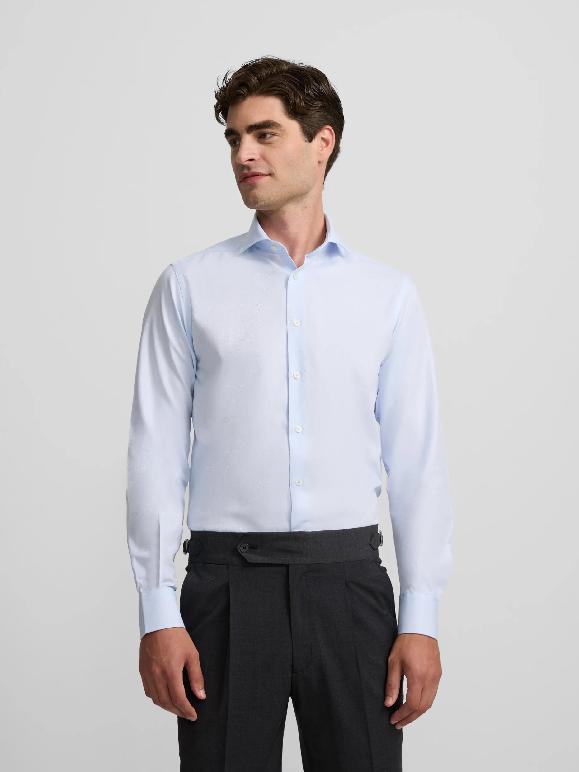 Camisa vestir estructura celeste clara