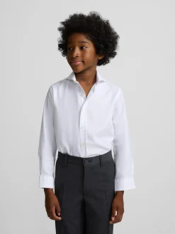 Camisa vestir kids puño simple blanca