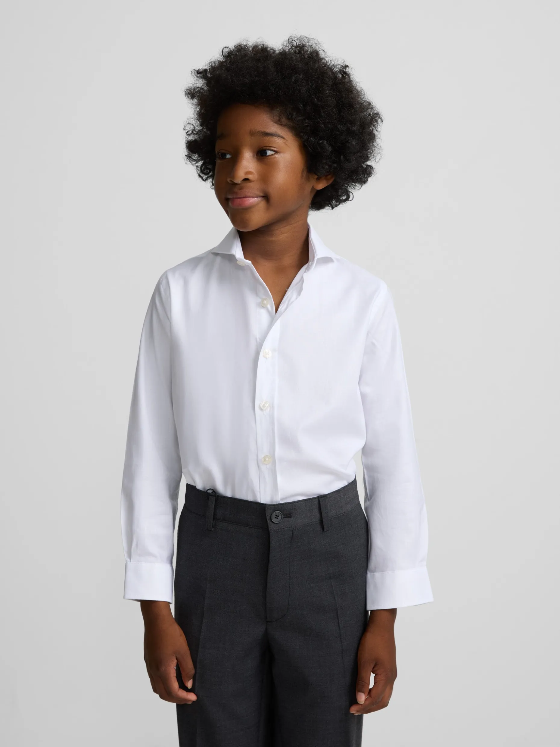 Camisa vestir kids puño simple blanca