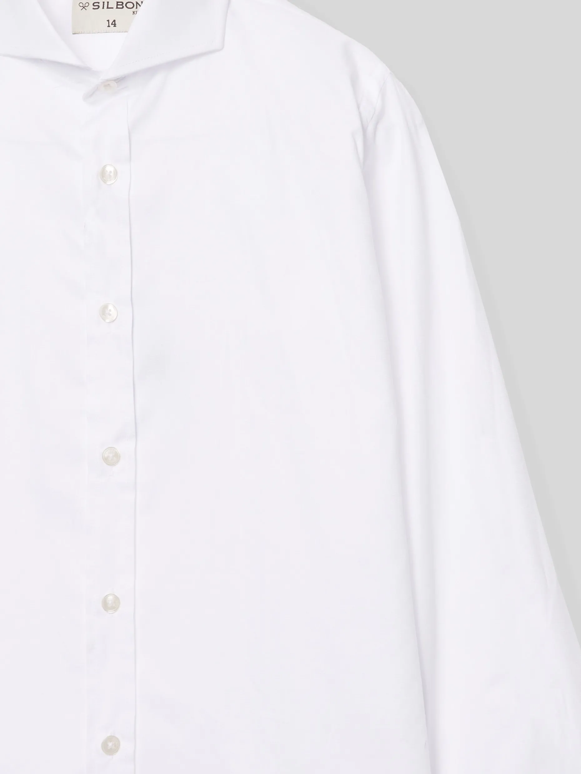 Camisa vestir kids puño simple blanca