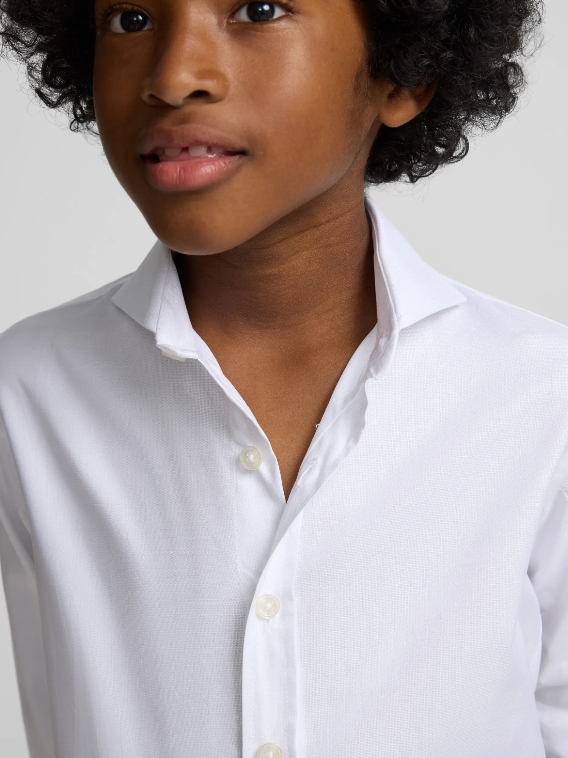 Camisa vestir kids puño simple blanca