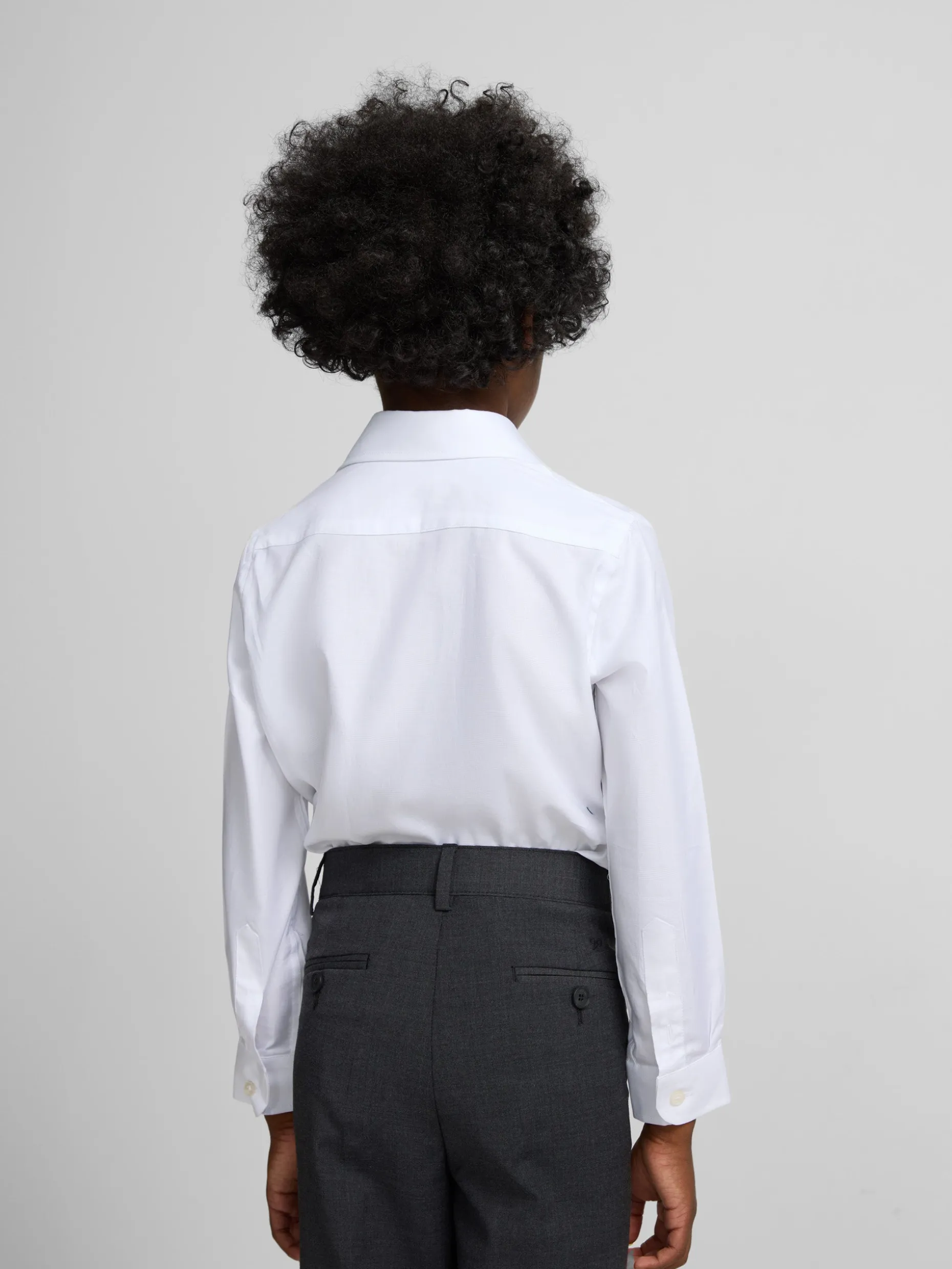 Camisa vestir kids puño simple blanca
