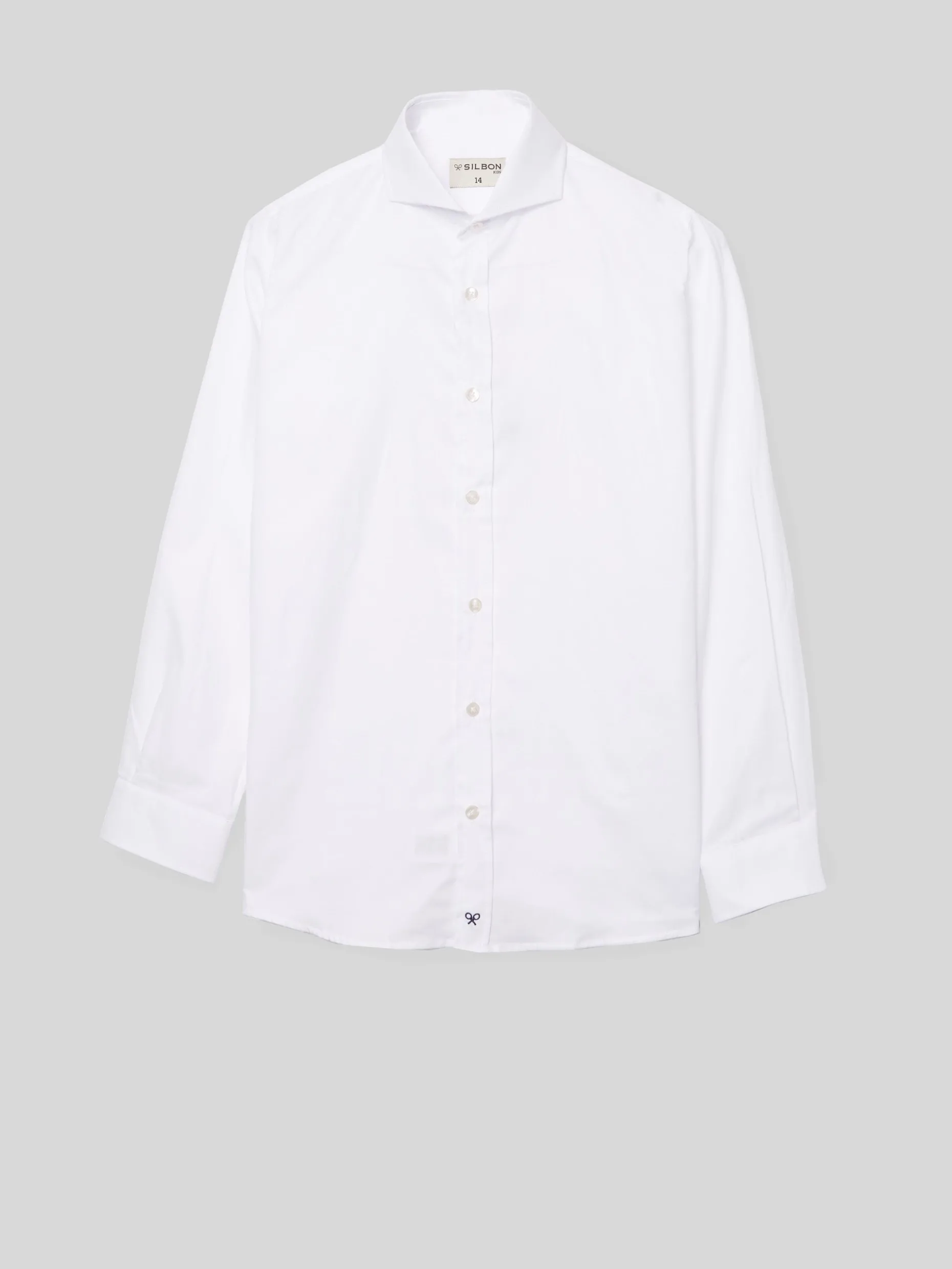 Camisa vestir kids puño simple blanca