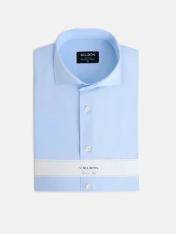 Camisa vestir lisa celeste