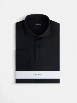 Camisa vestir lisa negra