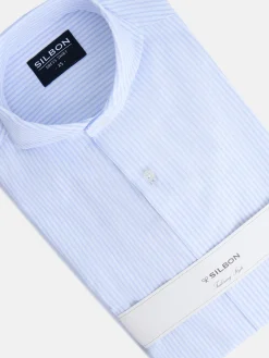 Camisa vestir microrayas celeste